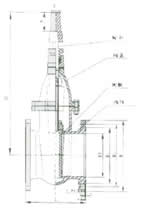 SZ45T/W-10型暗桿埋地式閘閥外形尺寸圖