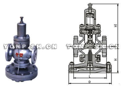 YD43H超大膜片蒸汽減壓閥外形尺寸圖