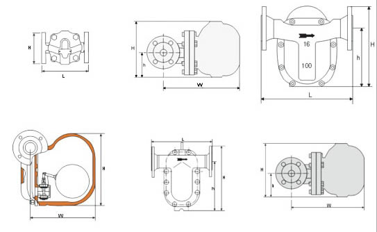 CS41H特大排量蒸汽疏水閥外形尺寸圖