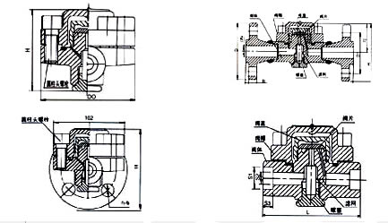 CSHR65A保溫型蒸汽疏水閥外形尺寸圖