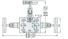 EN5-9 1151型三組閥外形尺寸圖